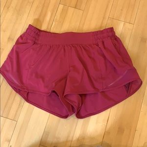 magenta lululemon shorts (short)